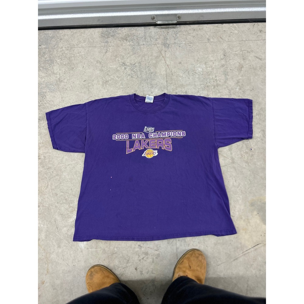 Vintage 2000 NBA Champions Los Angeles Lakers T-Shirt Mens XXL Purple Gildan